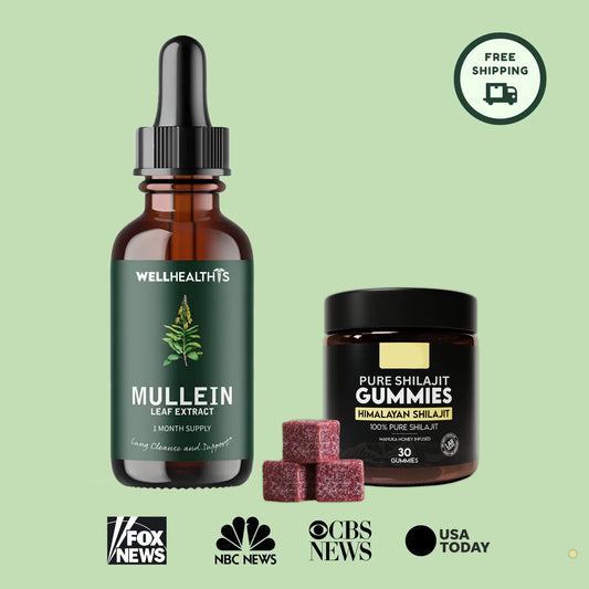 WellHealthis® Mullein Leaf Extract + Pure Shilajit Gummies (Wellness Kit)