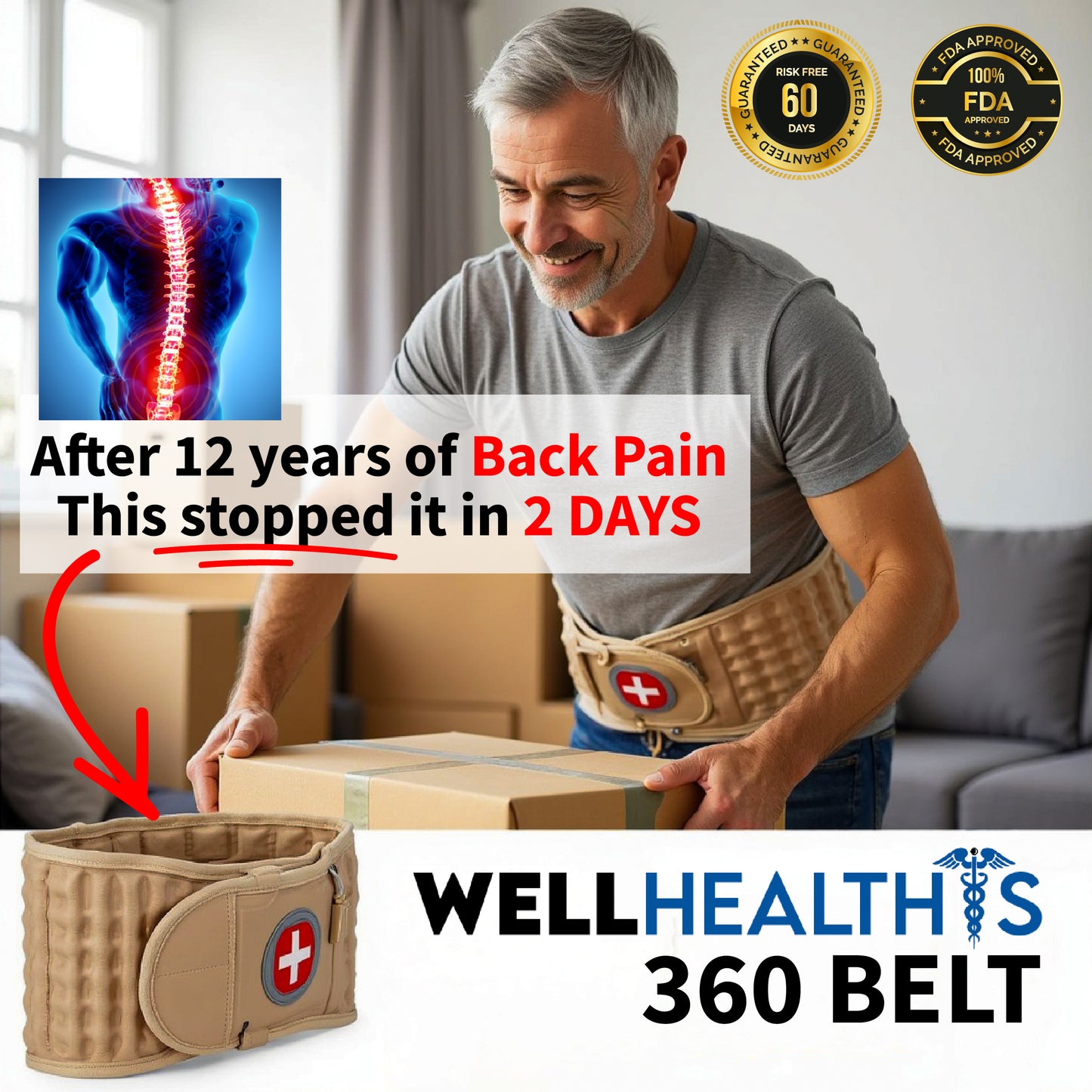 WellHealthis™ 360 Belt - 15 Minutes a Day to a Pain-Free Life