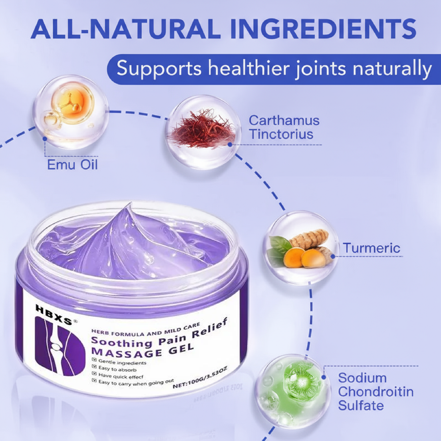 KREAIN Joint Pain Gel Purple Gel - Soothing Pain Massage Gel 100ml