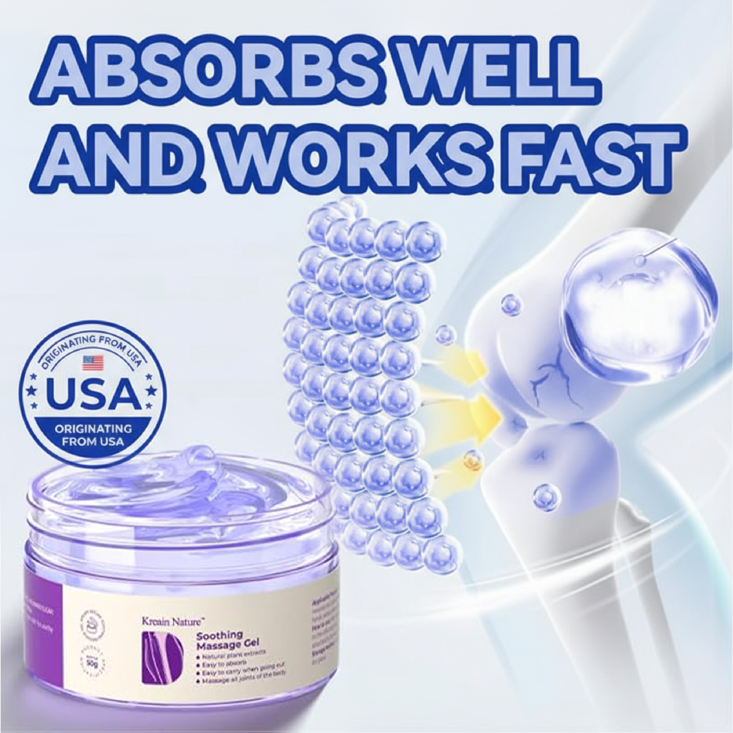 KREAIN Joint Pain Gel Purple Gel - Soothing Pain Massage Gel 100ml