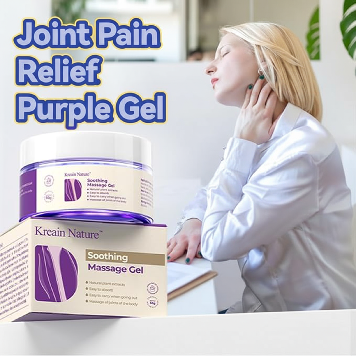 KREAIN Joint Pain Gel Purple Gel - Soothing Pain Massage Gel 100ml